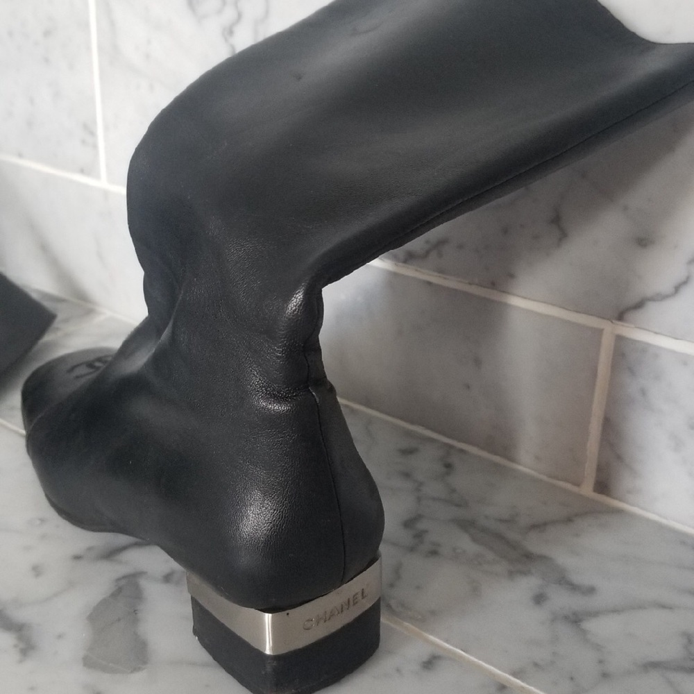 Black Chanel Leather Boots - Picture 6 of 6